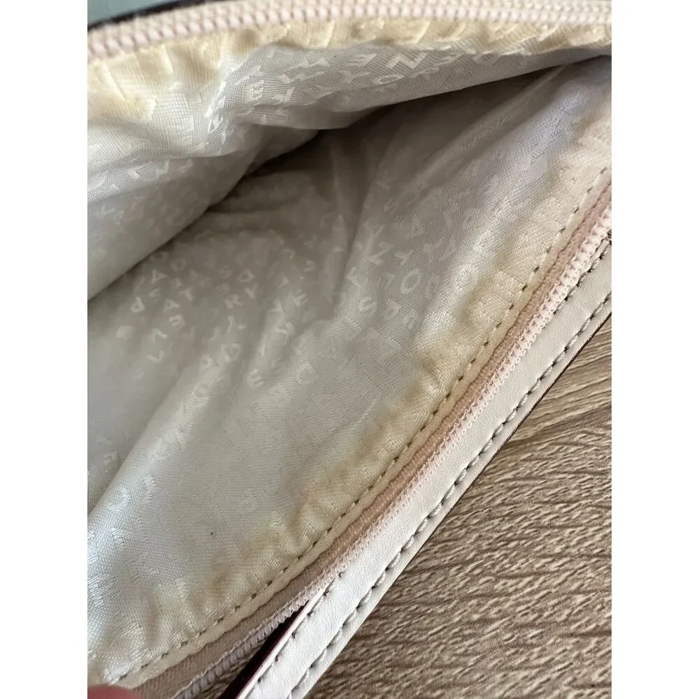 Kate Spade New York Cream Leather Zip Clutch Wristlet Wallet Pouch